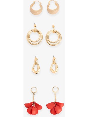 Penti Kırmızı Loni Küpe Seti