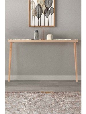 Feyza Design Doğal Ahşap Dresuar 122X12CM Bej Renkli Antre ve Hol Dekoru