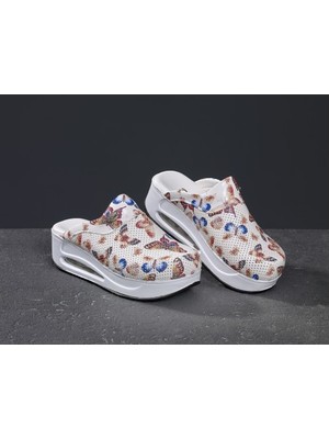 SABOTERLİK Ortopedik Doktor ve Hemşire Terliği Kelebek Desenli – Kaymaz Tabanlı Konforlu Sağlık Personeli Terliği