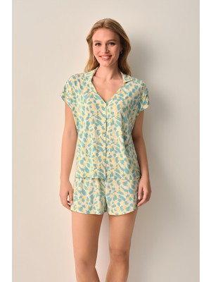 Suwen Olivia Gömlek Yaka Şort Pijama Takımı