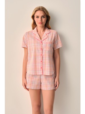 Suwen Lily Pamuklu Gömlek Yaka Şort Pijama Takımı