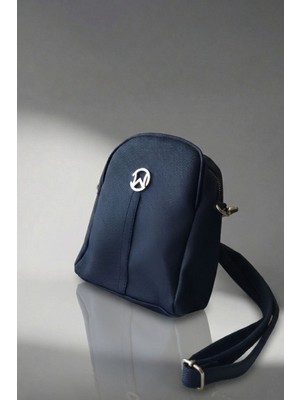 Mini Lacivert Deri Günlük Kadın El, Omuz, Çapraz Çanta