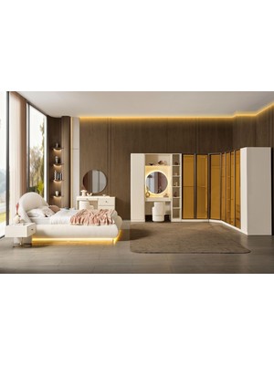 Doressa Marle Reflekte Camlı Köşe Yatak Odası Takımı