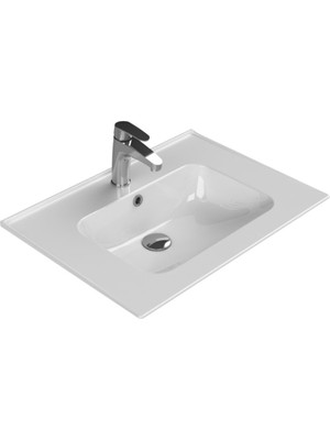 Turkuaz Cerastyle Blue Etajer Uyumlu Beyaz Lavabo 65X47 cm 042100-U