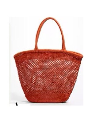 Megahan Butik Megahan Butık El Orgu Kırmızı Fılelı Kağıt Ip Çanta