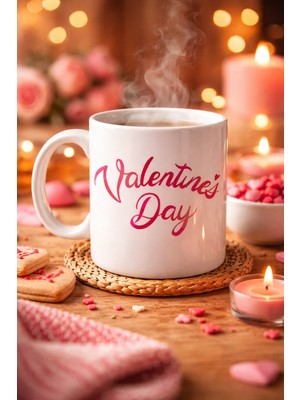 Uravas Store Valentine’s Day Porselen Kupa Model 3 – Aşk Temalı Özel Tasarım Kahve & Çay Kupası , Sevgililer Gün