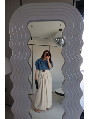 Özge Özgenç Büzgülü Uzun Premium Etek