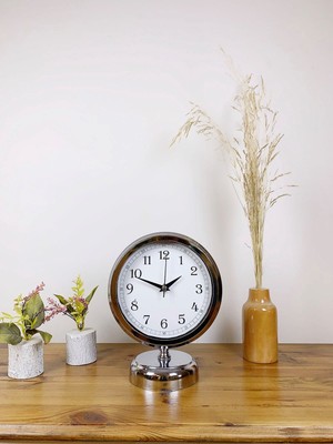 Uravas Store Krom Metal Dekoratif Masa Saati 25×20 cm