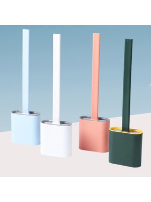 Uravas Store® Duvara Monte Edilebilir Kapaklı Askılı Klozet Yumuşak Silikon Başlıklı Tuvalet Fırças