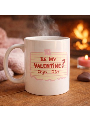 Uravas Store Be My Valentine Porselen Kupa – Model 8 Sevgiliye Özel Romantik Tasarım