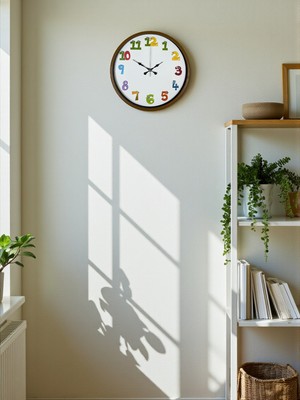 Uravas Store 36 cm Kahverengi Çocuk Odası Duvar Saati