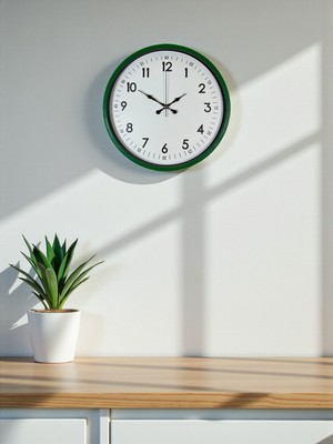 Uravas Store 36 cm Yeşil Dekoratif Duvar Saati