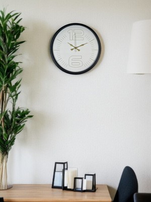 Uravas Store 36 cm Siyah Sade Zarif Duvar Saati