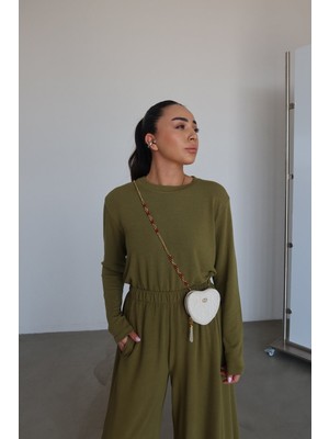 Özge Özgenç Bisiklet Yaka Uzun Kollu Bluz