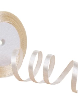 Uravas Store Saten Kurdele 3 mm Krem 2 Metre