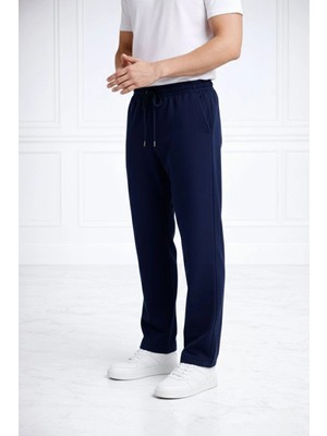 Velmora Fashion Erkek Düz Paça Beli Lastikli  Eşofman Altı Pantolon  - Lacivert