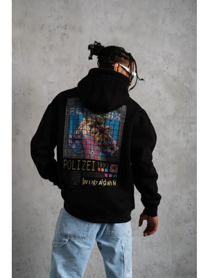Velmora Fashion Patel Six Baskılı Kapüşonlu Sweat - Siyah -