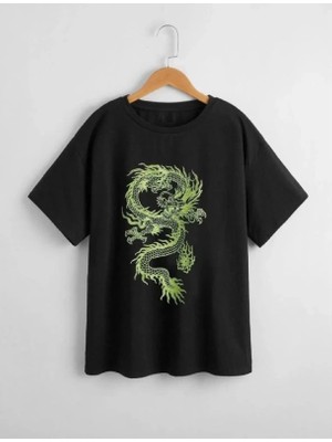 Velmora Fashion Baskılı T-Shirt - Siyah -
