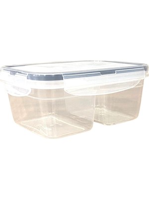 Uravas Store® 2 Bölmeli 0,45+0,45 Litre Kilitli Kapaklı Erzak Saklama Kabı LC-524