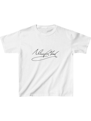 Velmora Fashion Çocuk Baskılı T-Shirt - Beyaz