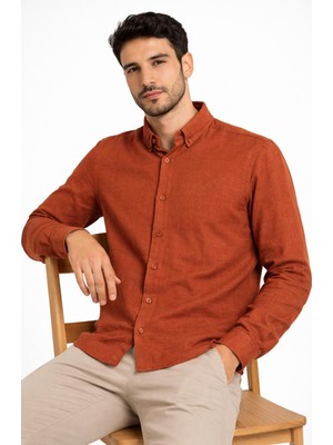 Classics Men Plus Barkod Uzun Kol Slim Fit Erkek Gömlek - 7581