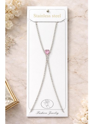 Vipfoni Su Yolu Zirkon Taşlı Kalp Detaylı Şahmeran Bileklik