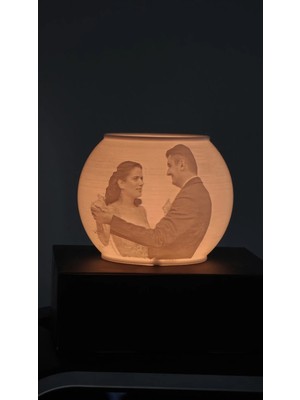 MORFEM3D Özelleştirilebilir Hediyelik Litofan Küre Lamba