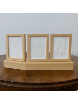 MORFEM3D Modüler Aydınlatmalı Litofan Çerçeve - Ahşap - Sarı Işık - Kişiye Özel Işıklı Fotoğraf Tasarımı