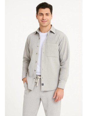 Velmora Fashion Kadife Oversize Takım  Gri -