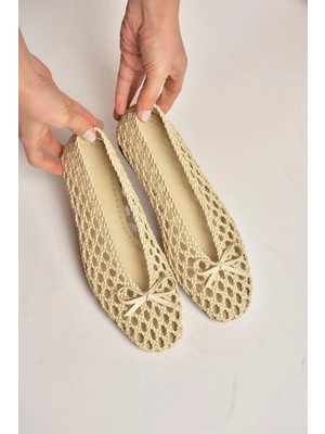 Fox Shoes Y282712509 Bej Günlük Kadın Babet