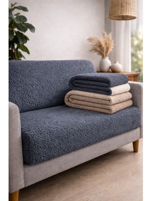 Faiend Kaymaz Taban Süngerli  Koltuk Örtüsü - Çekyat Örtüsü 170X210 Krem Rengi