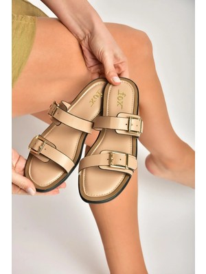 Fox Shoes Y973291109 Ten Toka Detaylı Kadın Terlik