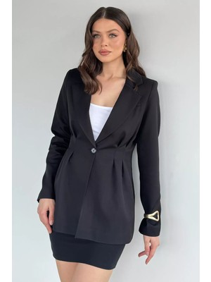 Gülseli Kadın Iç Astarlı Pileli Blazer Ceket P-00020953