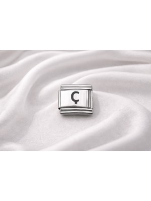Uravas Store Nomination Uyumlu Ç Harfi Charm – Çelik Harfli Bileklik Aksesuarı , Kişiye Özel Modüler Takı