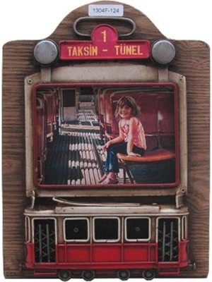 Dekoratif Metal Çerçeve Tramvay Dekorlu Vintage Hediyelik