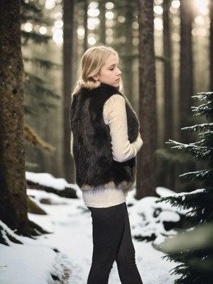 Senka Kolsuz Fermuarlı Yelek - Siyah -