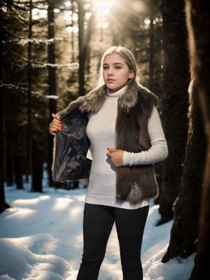 Senka Kolsuz Fermuarlı Yelek - Kahve -