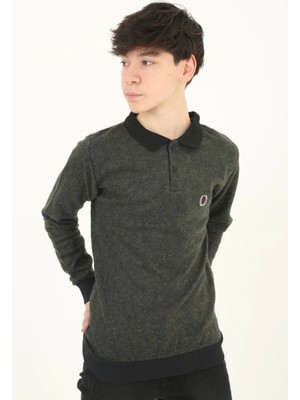 Senka Çocuk Selanik Yaka Nakışlı Kazak - Gri