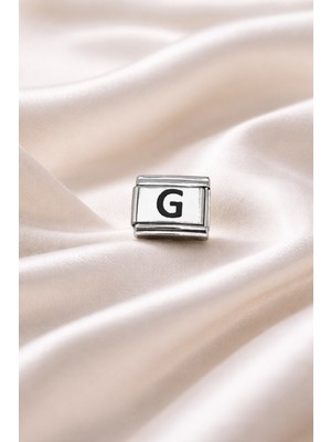 Uravas Store Nomination Uyumlu G Harf Charm , Çelik Bileklik Aksesuarı , Kişiye Özel Harf Modülü , & Minimal