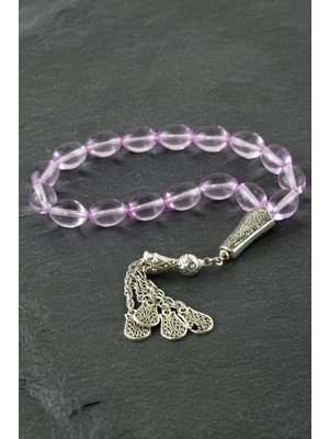 Marsilyan Oval Kesim Cam Tesbih Ürün Boyu 10*14 mm