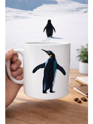 Uravas Store Nihilist Penguen Tasarımlı Porselen Kupa Model 159 – Sürüden Ayrılanlara Özel Minimalist Kahve Kupa