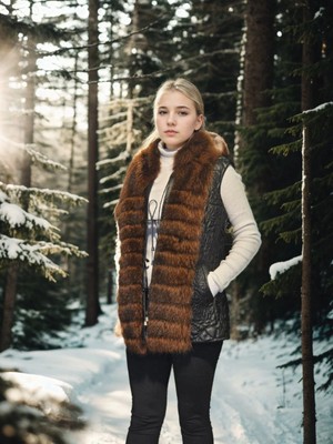 Senka Kolsuz Fermuarlı Yelek - Siyah -