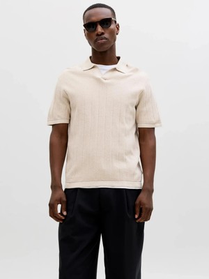 Jack & Jones Jjebradley Knit Split Neck Ss Sn Erkek T-Shirt