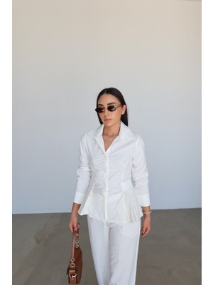 Özge Özgenç Pileli Slim Fit Gömlek