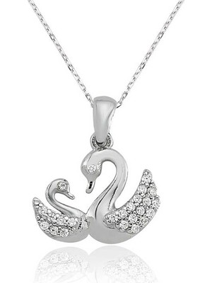 925 Ayar Gümüş Kadın Kuğu Kolye