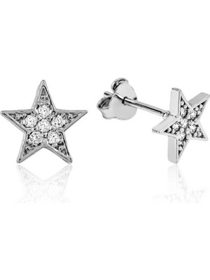 925 Ayar Gümüş Yıldız Çivili Küpe