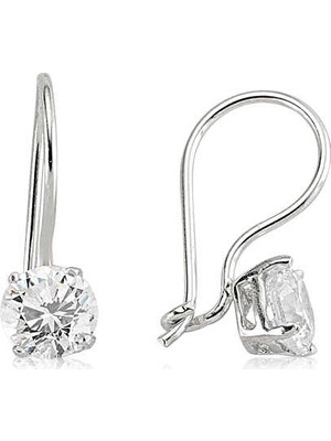 925 Ayar Gümüş Tek Taş Sallantılı Küpe