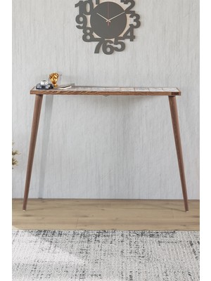 Feyza Design Selanik Etnik Çini Seramik Doğal Ağaç Çerçeveli Dresuar 102X22 cm