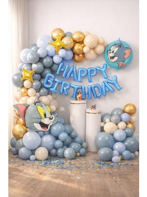 Eng Parti Dünyası 73 Parça Tom Temalı Doğum Günü Balon Konsepti - Happy Birthday Seti ENG-B1005