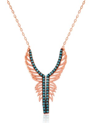 925 Ayar Gümüş Melek Kanadı Kadın Gümüş Kolye